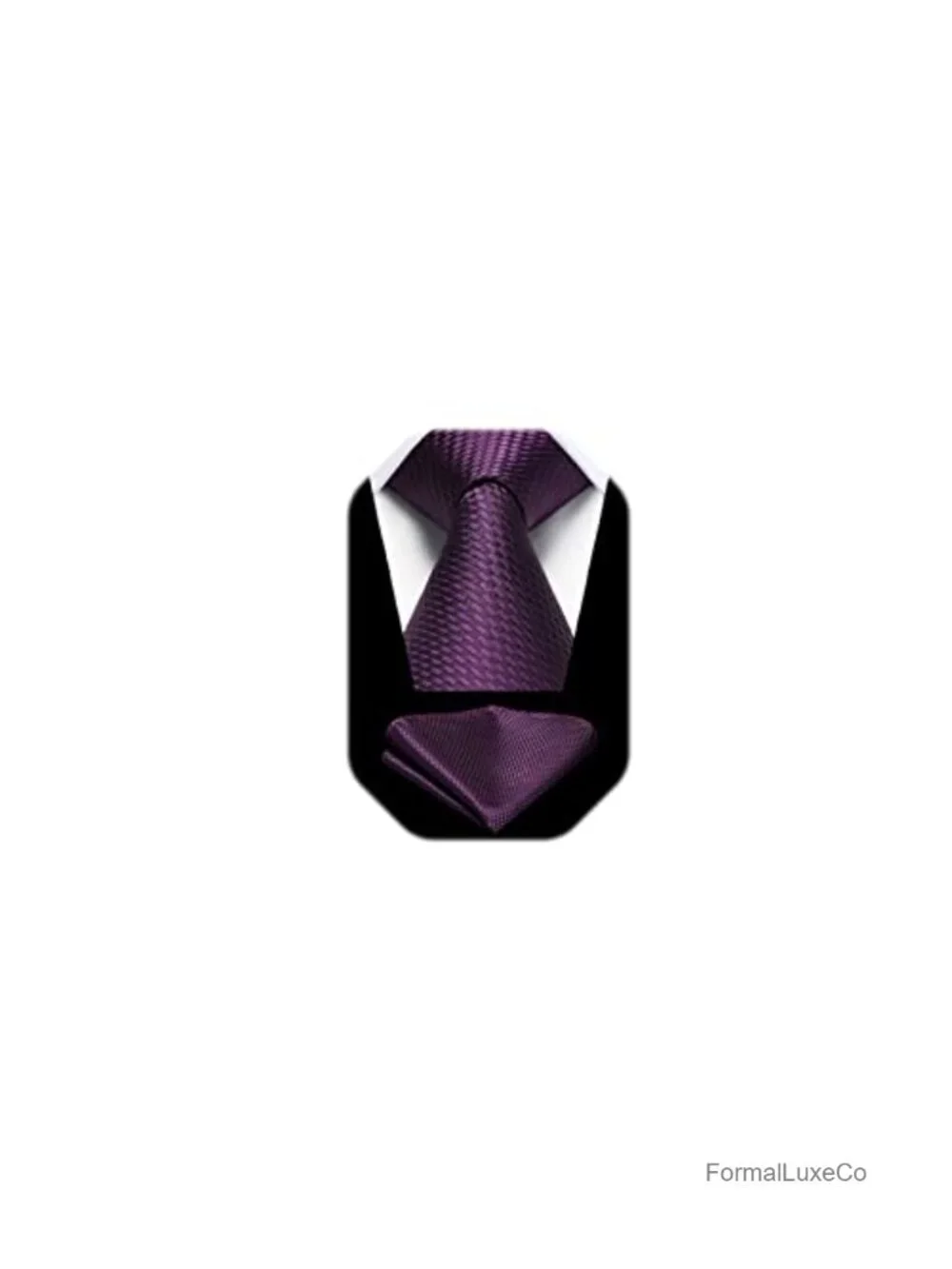Men's Striped Tie & Pocket Square Set Silk Blend Formal Wedding Accessory